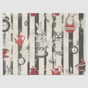 Hares Teapots Clocks Alice in Wonderland Decoupage Tissue Paper