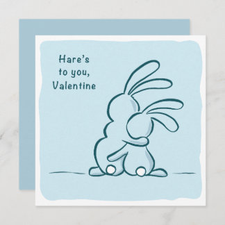 Hare's to you - rabbit Valentine Holiday Card