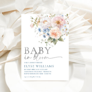 Hargrove Blue Floral Baby In Bloom Baby Shower