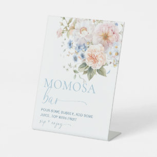Hargrove Blue Floral Baby Shower Momosa Bar Sign