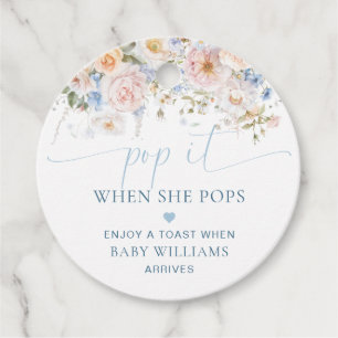 Hargrove Blue Floral Baby Shower Pop It Favour Tags