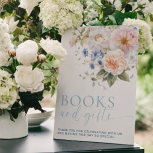 Hargrove Blue Floral Books and Gifts Sign