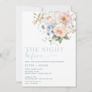 Hargrove Blue Floral Rehearsal Dinner Invitation