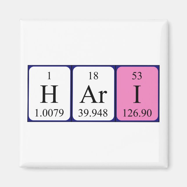 Hari periodic table name magnet (Front)