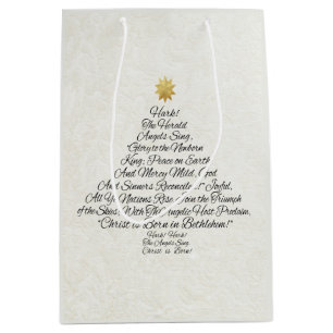 Hark the Herald Angels Sing Christmas Tree Medium Gift Bag