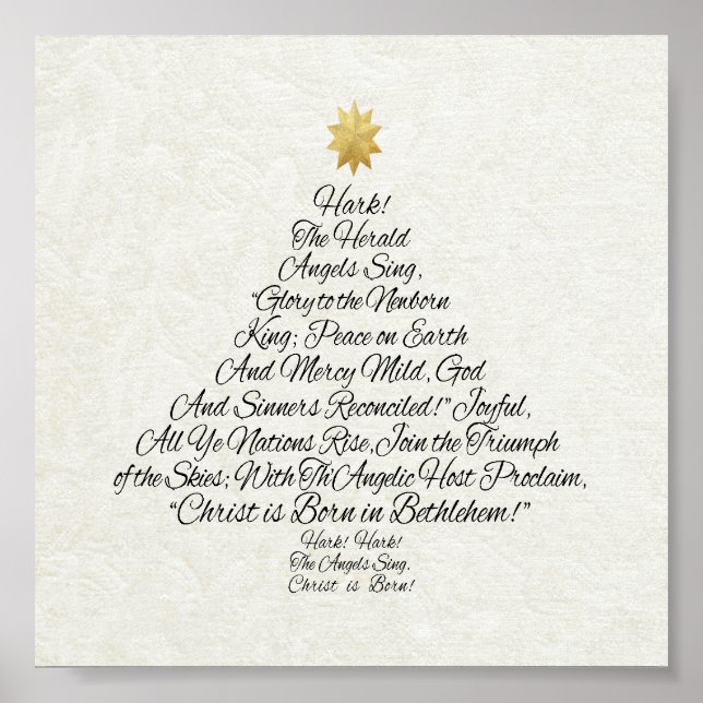 Hark the Herald Angels Sing Christmas Tree Poster (Front)
