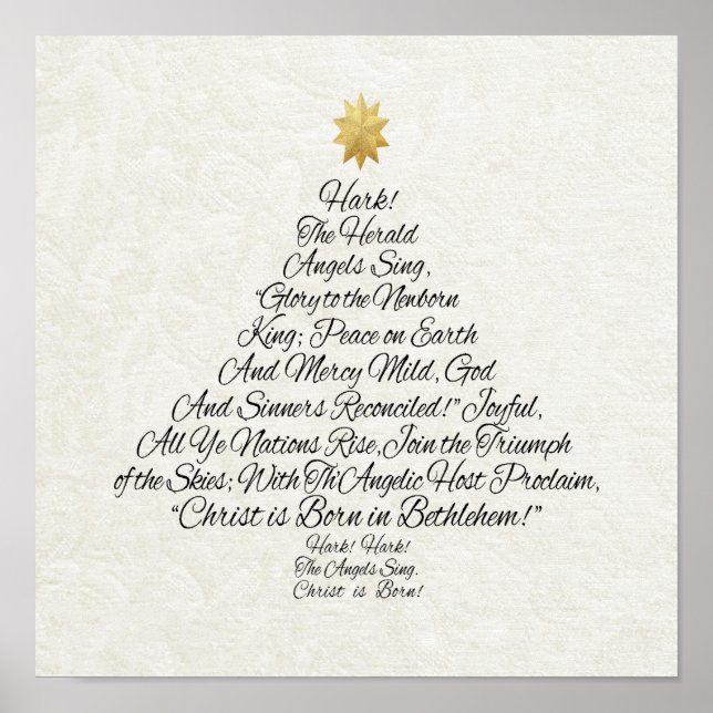 Hark the Herald Angels Sing Christmas Tree Poster (Front)
