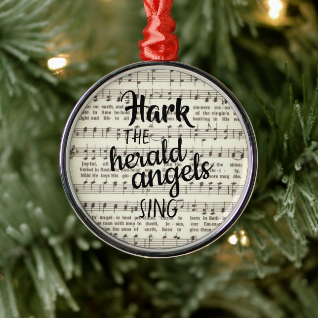 Hark, the Herald Angels Sing  Metal Ornament (Tree)