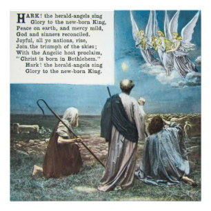 Hark the Herald Angels Sing Vintage Christmas Photo Print