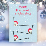 Hark the herald funny Christmas carol pun flat Holiday Card<br><div class="desc">Put a smile on a face with this funny Hark the herald angles sing Christmas carol pun flat holiday card! - Simply click to personalise this design 🔥 My promises - This design has unique hand drawn elements (drawn my me!) - It is designed with you in mind 🙏 Thank...</div>