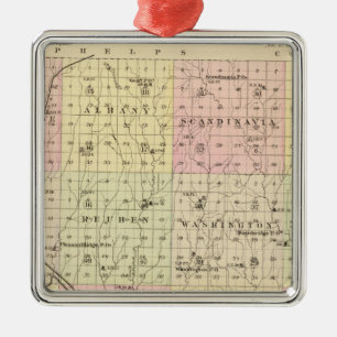 Harlan County, Nebraska Metal Tree Decoration