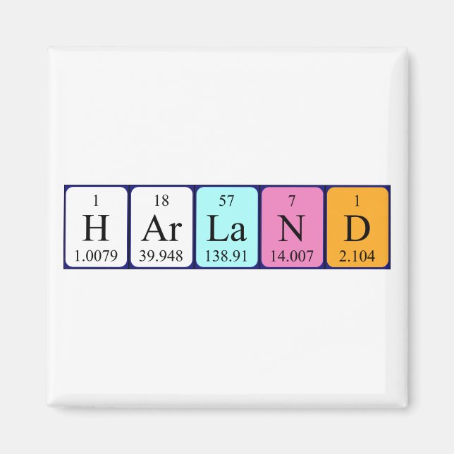 Harland periodic table name magnet (Front)