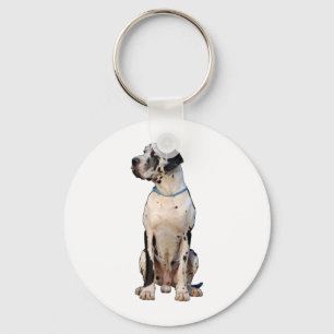 Harlekin Great Dane Key Ring