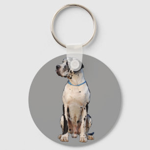 Harlekin Great Dane Key Ring