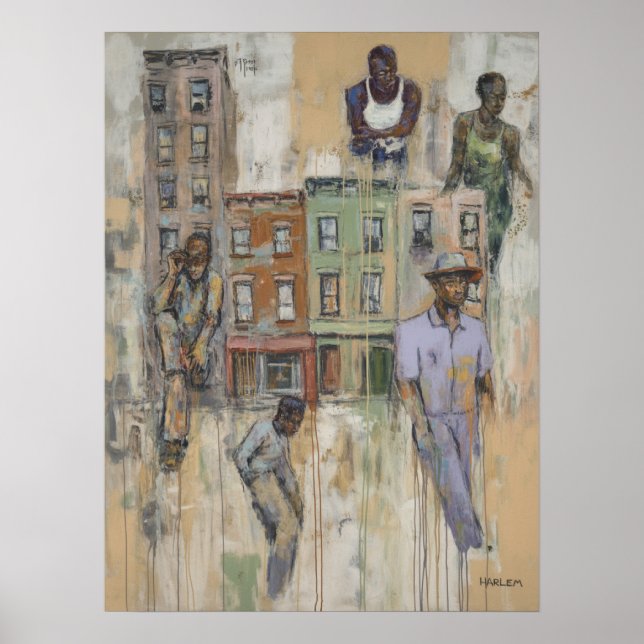 Harlem Abstract Figures Painting Poster (Front)
