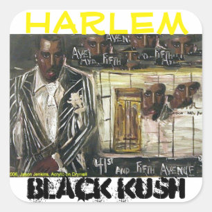 HARLEM BLACK KUSH SQUARE STICKER