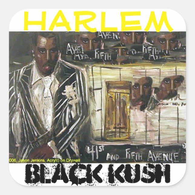 HARLEM BLACK KUSH SQUARE STICKER (Front)