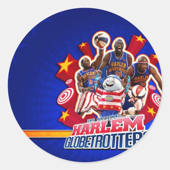 Harlem GlobeTrotter's Group Picture Classic Round Sticker (Front)