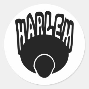 Harlem Graffiti Growing Out Of Big Afro With Face Classic Round Sticker