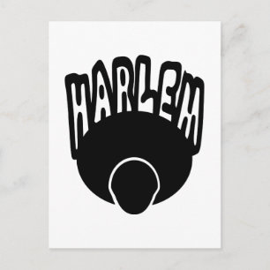 Harlem Graffiti Growing Out Of Big Afro With Face Postcard