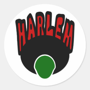 Harlem Graffiti With Face & Big Afro, 3 Colours Classic Round Sticker