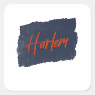 Harlem Handwritten Red Typography Square Sticker