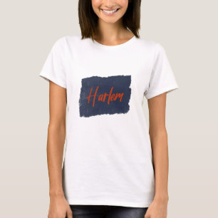 Harlem Handwritten Red Typography T-Shirt