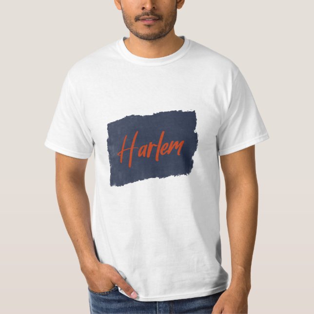 Harlem Handwritten Red Typography T-Shirt (Front)