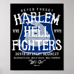 Harlem Hellfighters Vintage Black Military History Poster