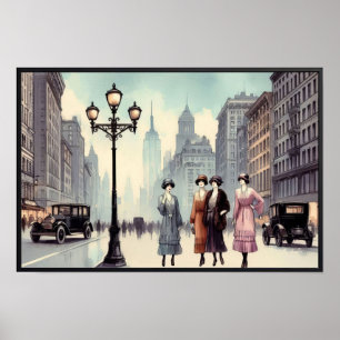 Harlem in 1920's New York City Vintage Poster