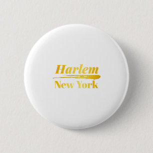 Harlem New York Gold 6 Cm Round Badge