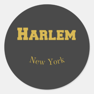 Harlem New York Gold Classic Round Sticker