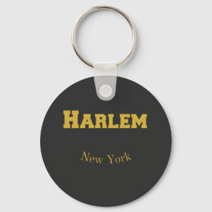 Harlem New York Gold Key Ring
