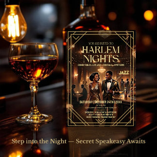 Harlem Nights 1920s Gatsby Party Invitation