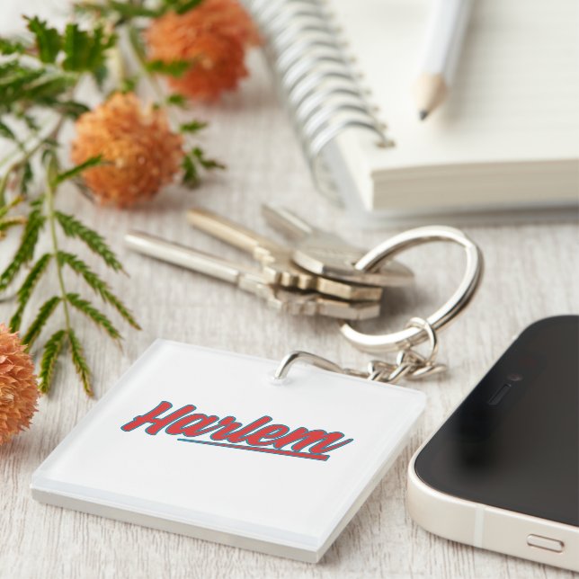 Harlem Red Typography  Key Ring (Front Right)