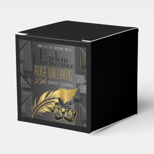 Harlem Renaissance Birthday Invitation Favour Box (Front Side)