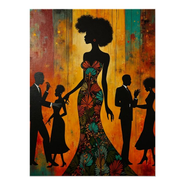 Harlem Renaissance Musical Silhouette Poster (Front)