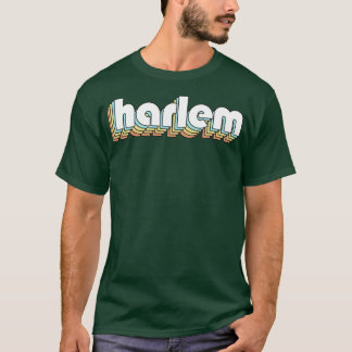 Harlem Retro Rainbow Typography Faded Style T-Shirt