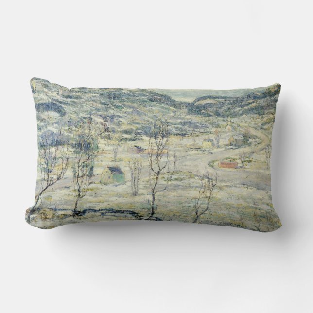 Harlem Valley in Winter (New York Scene) Lumbar Cushion (Front)