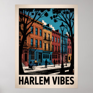 Harlem Vibes Colourful Brownstone Art Poster
