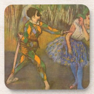 Harlequin and Columbine by Edgar Degas Vintage Art Coaster