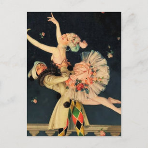 “Harlequin and Columbine” by FX Leyendecker Postcard