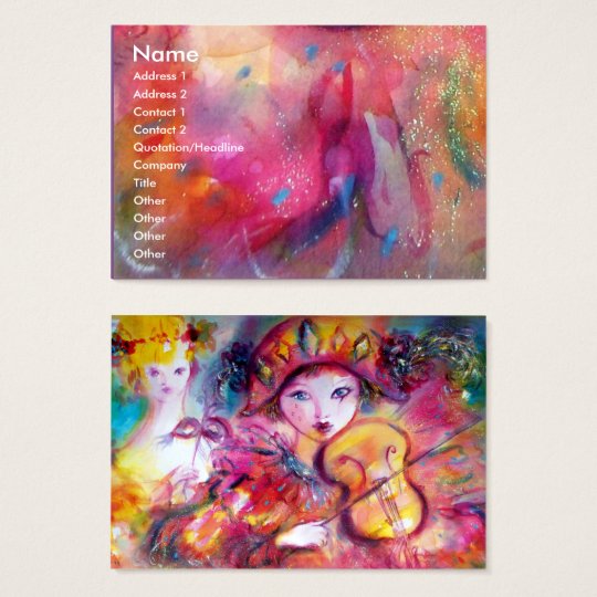 HARLEQUIN AND COLUMBINE Music,Decor,Theatre Artist Business Card