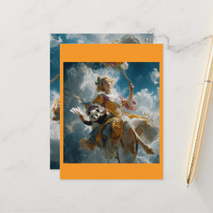 Harlequin and Little Panda: Between Dreams and Bal Postcard