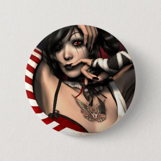 "Harlequin" Art Print 6 Cm Round Badge