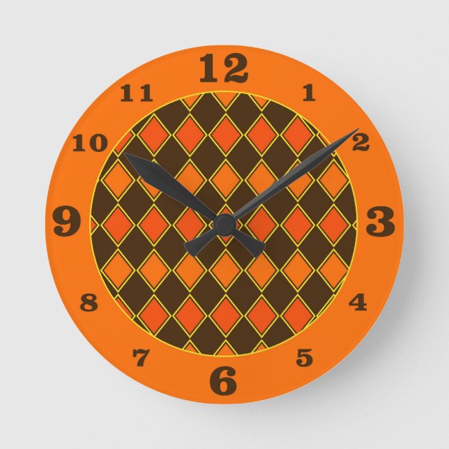 Harlequin Autumn Round Clock (Front)