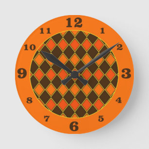 Harlequin Autumn Round Clock
