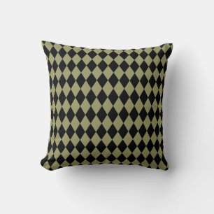 Harlequin Avocado and Black Cushion