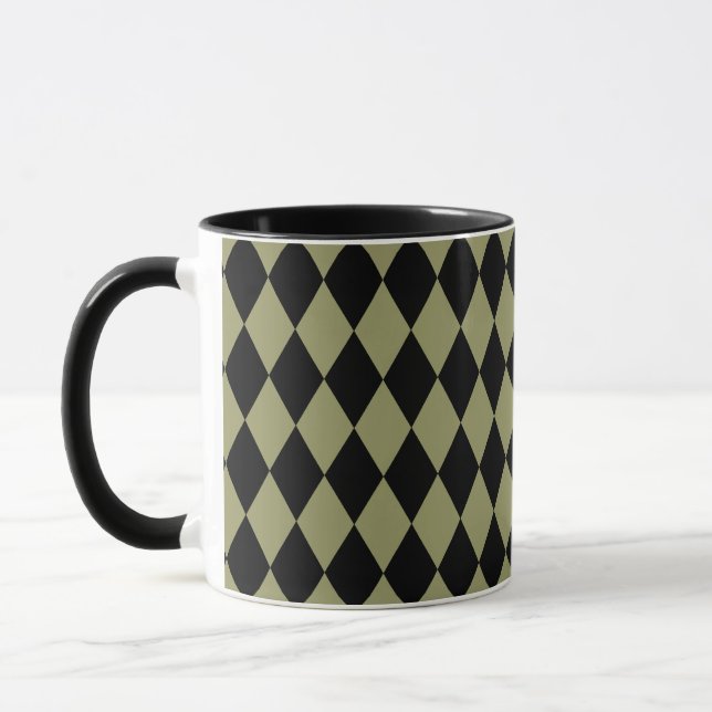 Harlequin Avocado and Black Mug (Left)