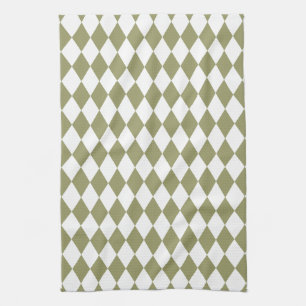 Harlequin Avocado and White Tea Towel